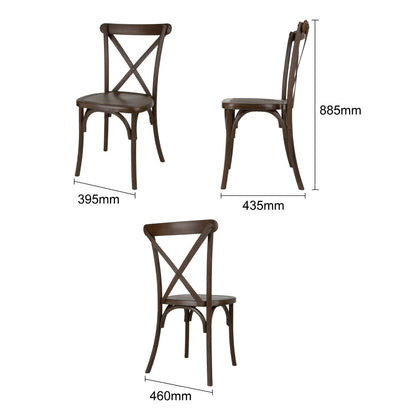 HW281 Bolero Manhattan Cross-Back Harsstoelen Donker Hout Effect (4 stuks)