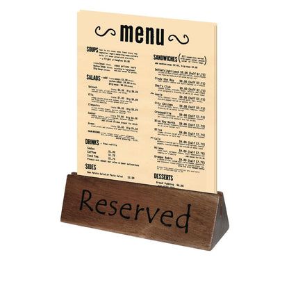 CL381 Olympia acaciahouten reserveerbordje en menuhouder (10 stuks)