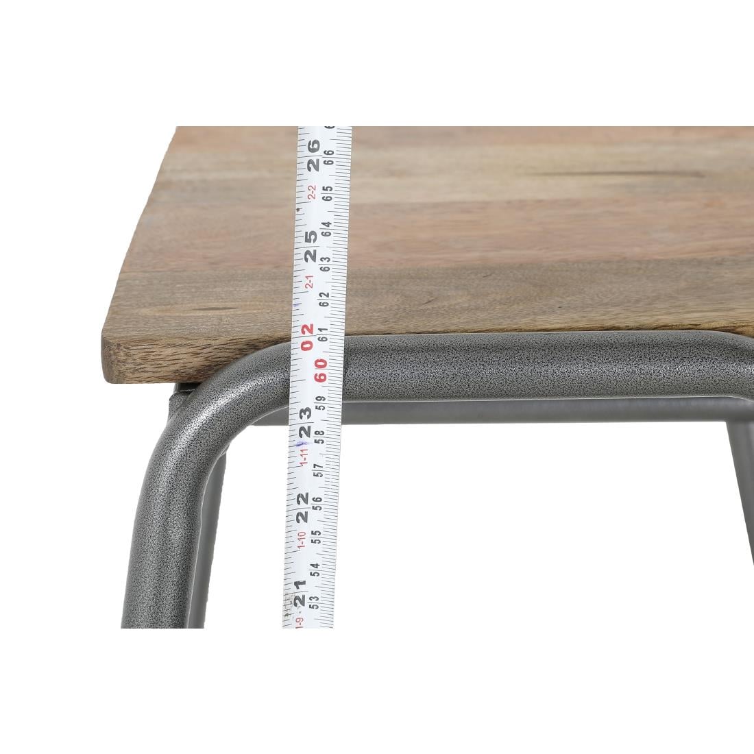 HZ824 Bolero Cantina compacte barkrukken met mangohouten zitting Gunmetal (4 stuks)