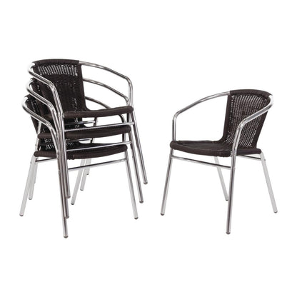 U507 Bolero aluminium en polyrotan stoelen zwart (4 stuks)