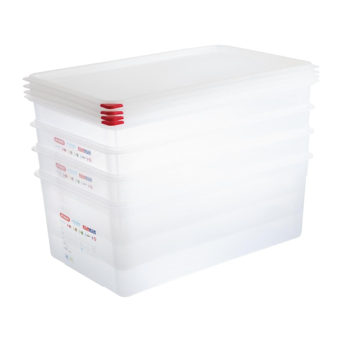 DL984 Araven GN 1/1 voedseldoos met deksel 28Ltr (4 stuks)