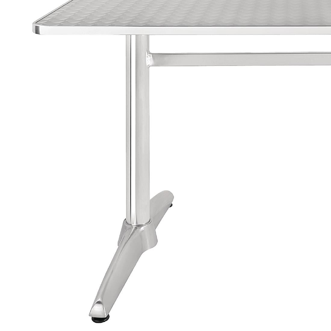 U432 Bolero rechthoekige RVS tafel met dubbele tafelpoot 120cm