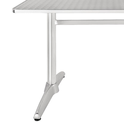 U432 Bolero rechthoekige RVS tafel met dubbele tafelpoot 120cm