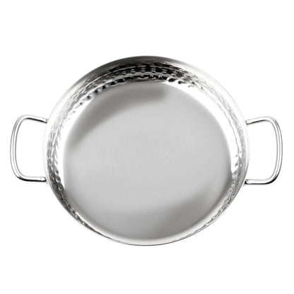 HY112 Olympia Tafelpresentatie Schotel Met Handvat Roestvrij Staal Gehamerd 180mm