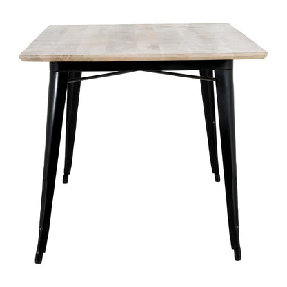 HZ808 Bolero Bistro Eettafel Mangohouten Blad Zwarte Poot 1450mm