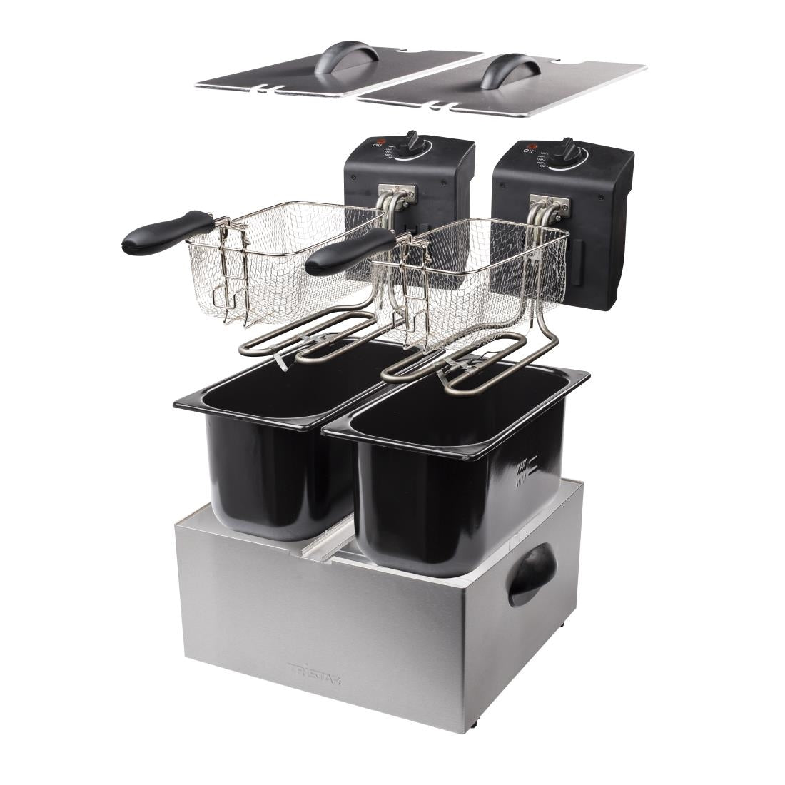 HU426 Tristar Dubbele Mand Frituur Fr-6937 - 2 x 3 Ltr Roestvrij Staal