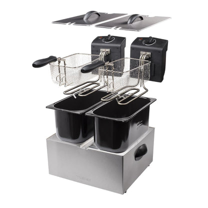 HU426 Tristar Dubbele Mand Frituur Fr-6937 - 2 x 3 Ltr Roestvrij Staal
