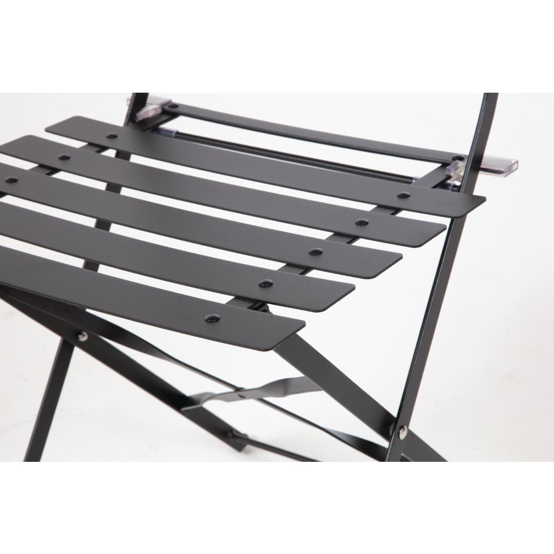 GH553 Bolero stalen opklapbare stoelen zwart (2 stuks)