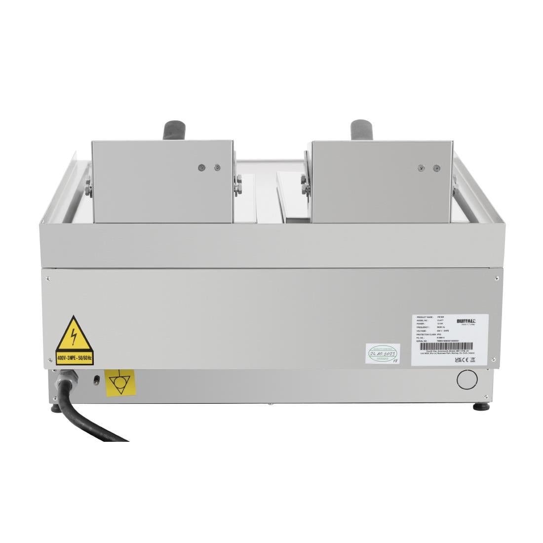 CU477 Buffalo 600-Serie Elektrische Friteuse Met Dubbele Tank, 2 x 8 Liter
