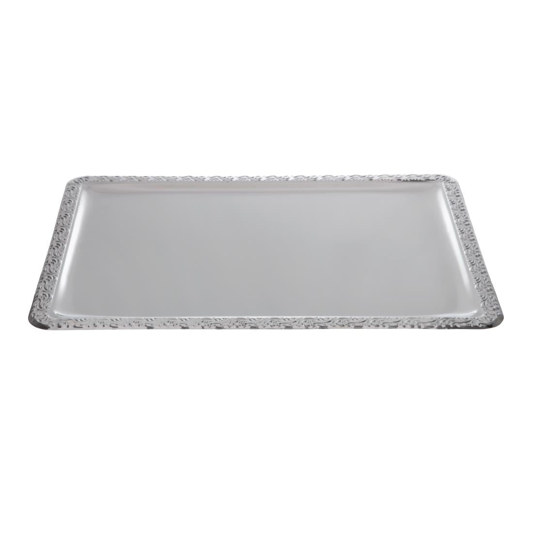 P006 APS RVS serveerschaal met versierde rand 50x36cm