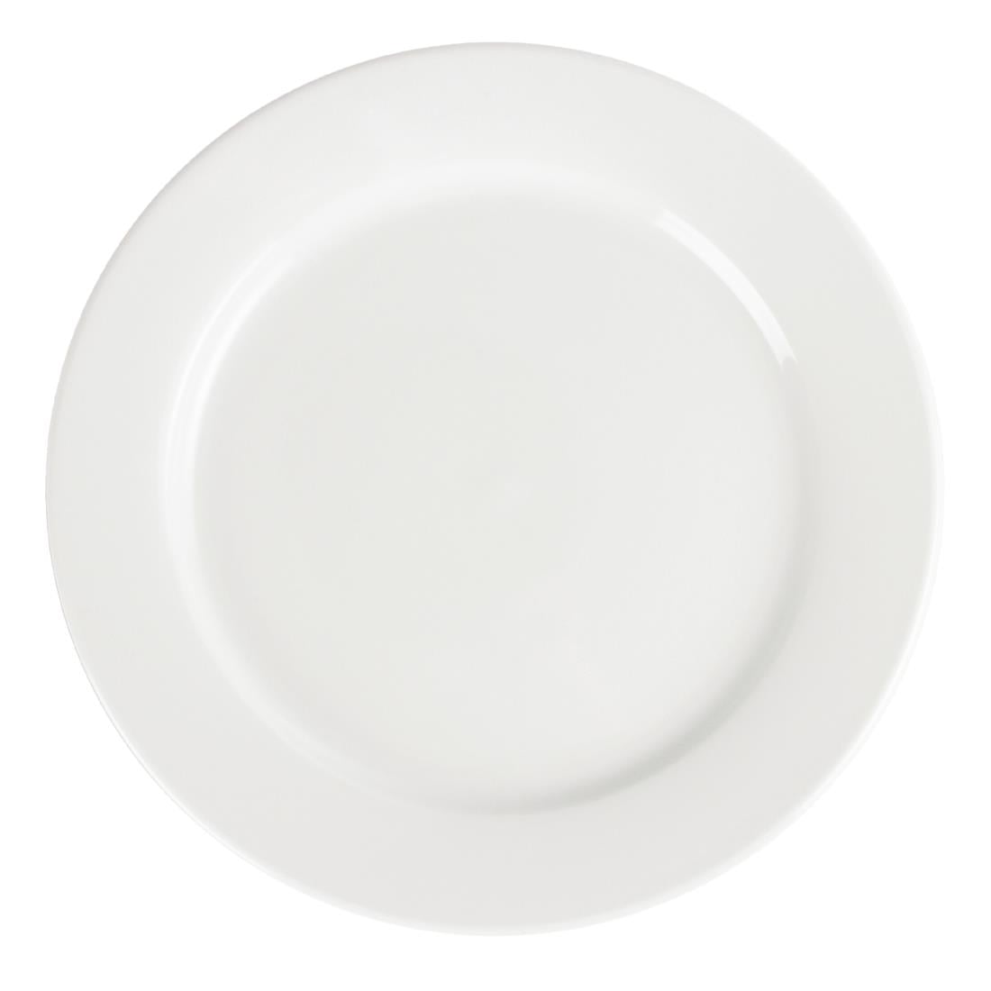 CB482 Olympia Whiteware Witte Borden Met Brede Rand 28cm (6 Stuks)