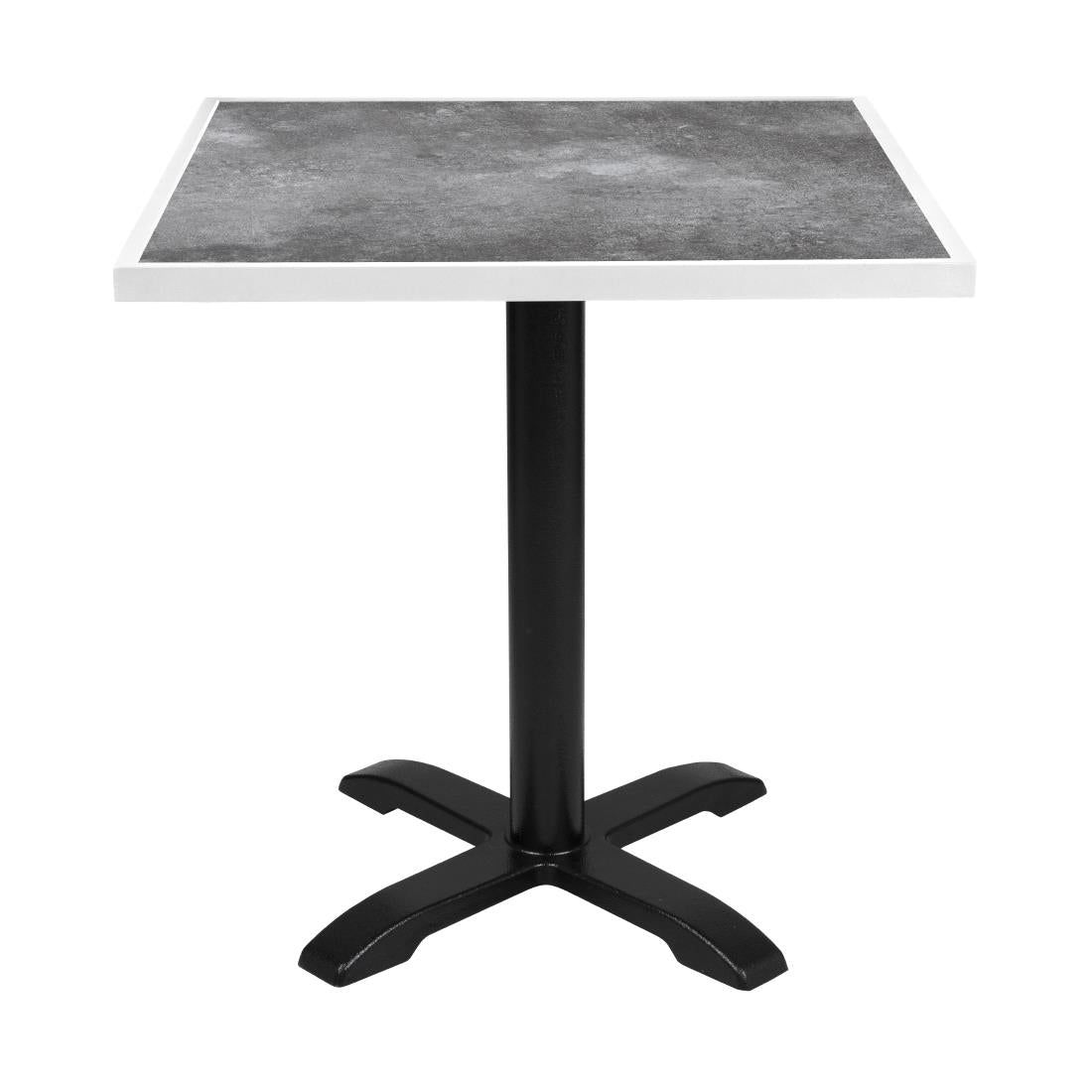 FU517 Bolero Tafelblad Van Gehard Glas Voor Buiten, Donker Steeneffect, Witte Rand - 700mm