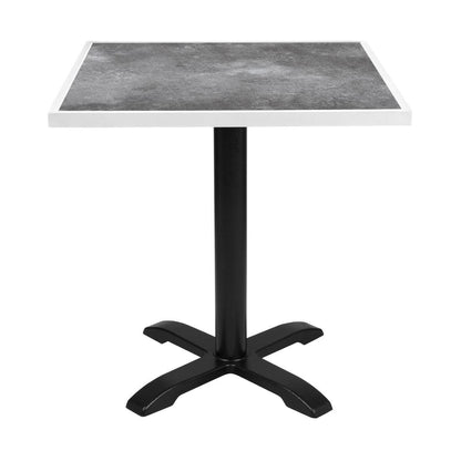 FU517 Bolero Tafelblad Van Gehard Glas Voor Buiten, Donker Steeneffect, Witte Rand - 700mm