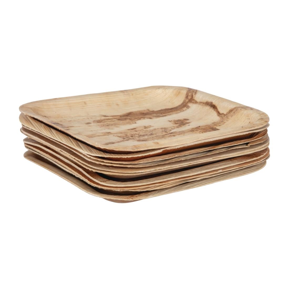 HT872 Fiesta Composteerbare Palmblad Borden Vierkant 200mm (100 stuks)