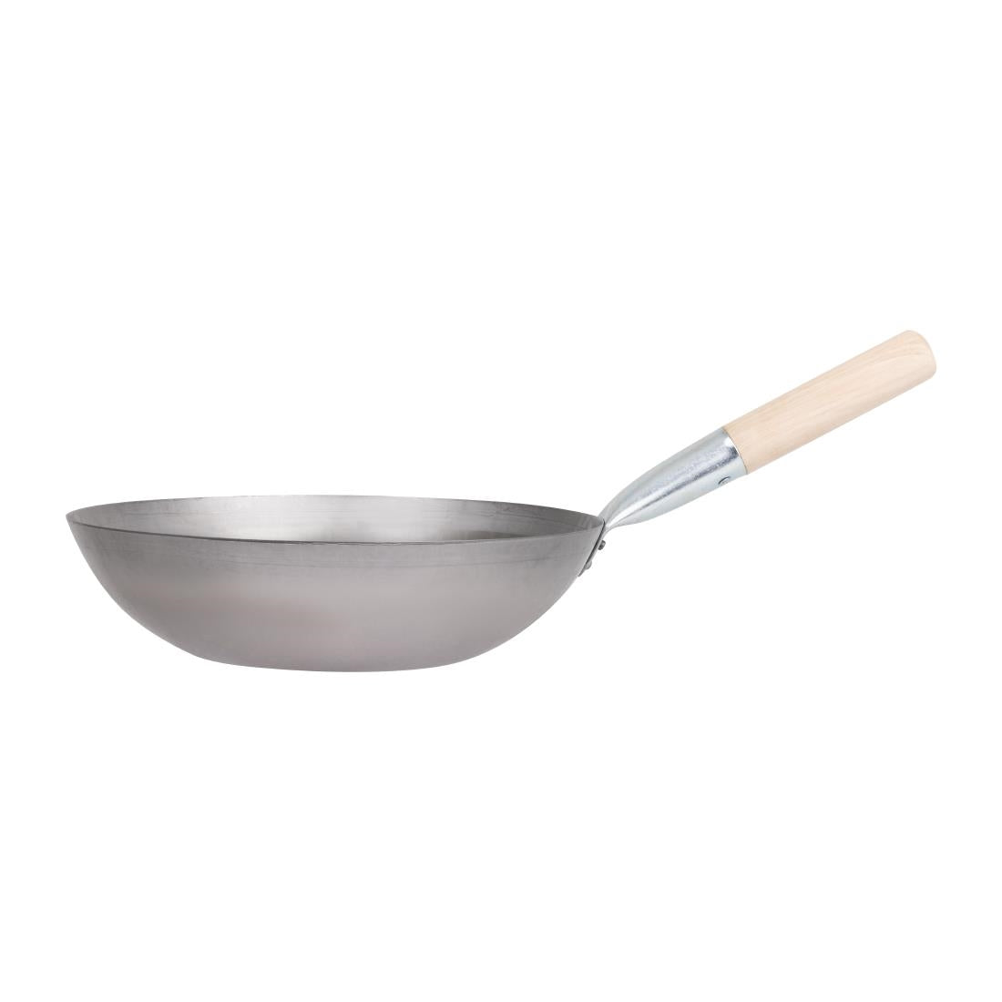 K296 Vogue lichtstalen wok met vlakke bodem 330 mm