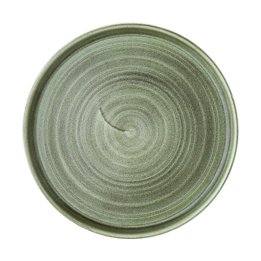 CX644 Churchill Stonecast Patina Burnished Green Bord Met Opstaande Rand 22cm (6 stuks)
