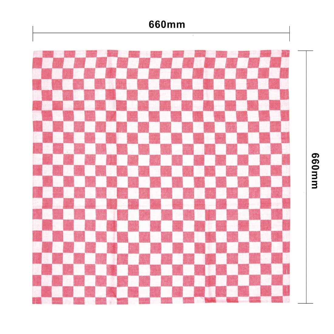 E579 Vogue theedoek rood geblokt