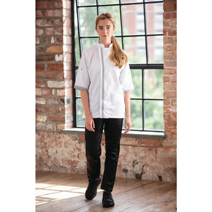 B998-XS Southside unisex koksbuis korte mouw wit XS