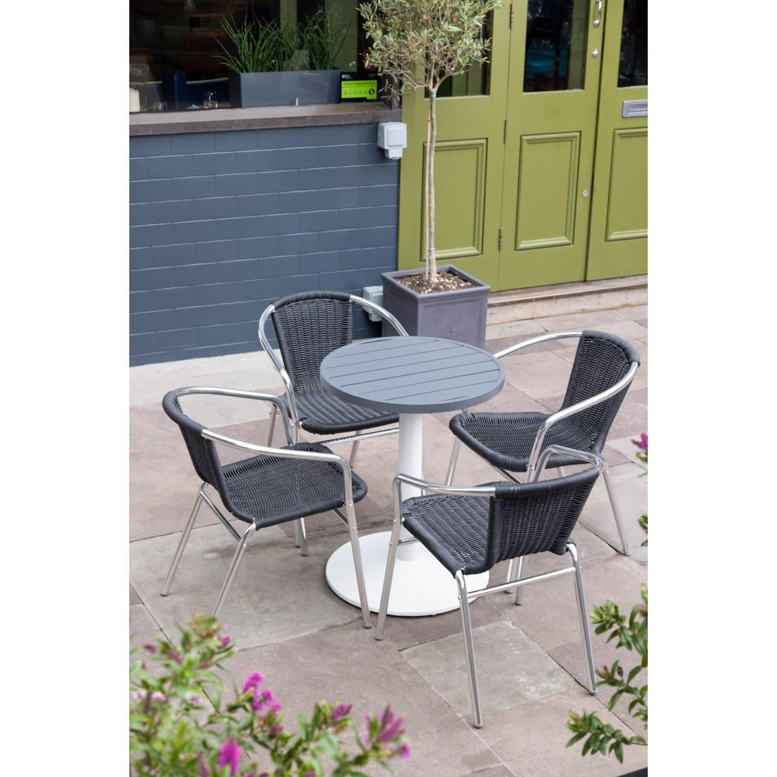 FX037 Bolero Aluminium Rond Tafelblad Donkergrijs 580mm