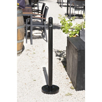 CU942 Securit Rookpaal en onderstel Zwart RVS - 100cm
