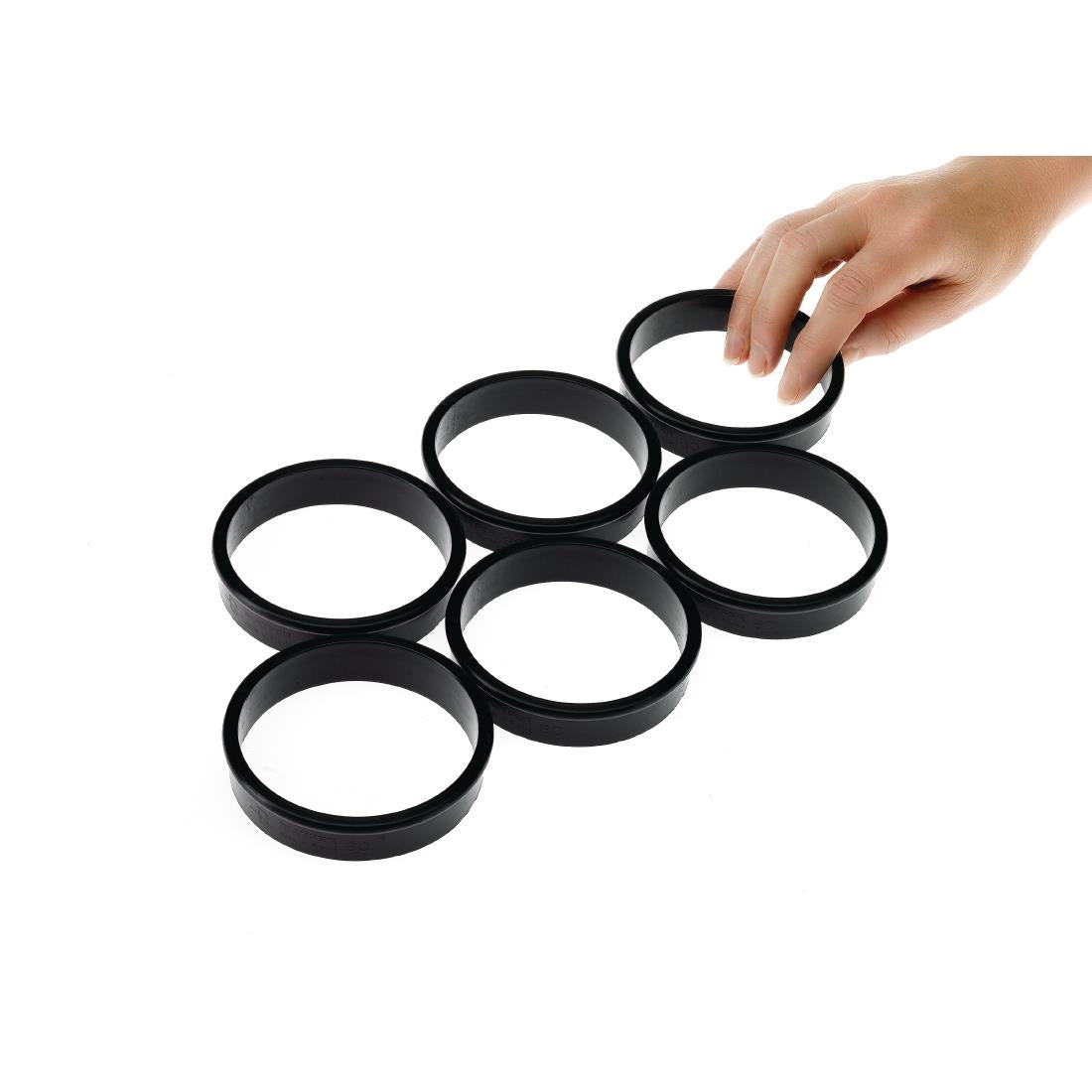 FA984 Matfer Bourgeat Exoglass taartringen 80(Ø)mm (6 stuks)