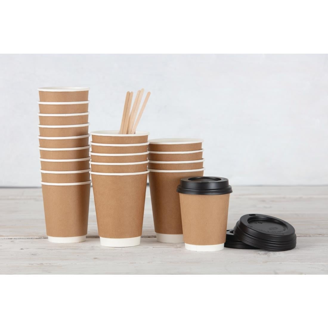 GP436 Fiesta Recyclable koffiebekers dubbelwandig kraft 225ml (25 stuks)