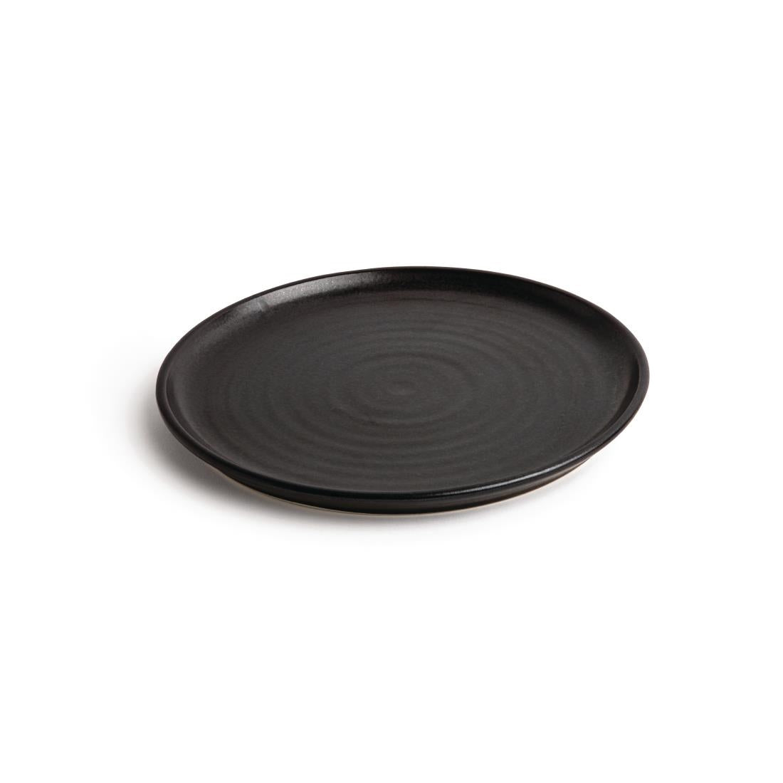 FA317 Olympia Canvas ronde borden met smalle rand zwart 26,5cm (6 stuks)