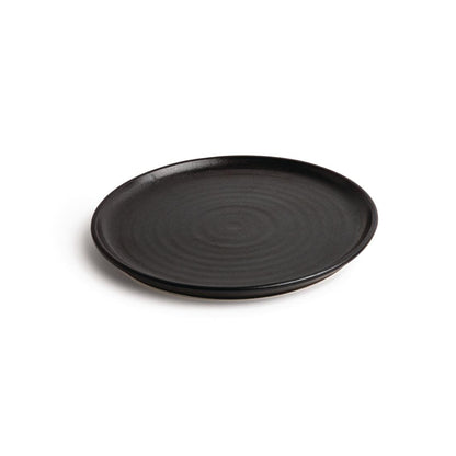 FA317 Olympia Canvas ronde borden met smalle rand zwart 26,5cm (6 stuks)