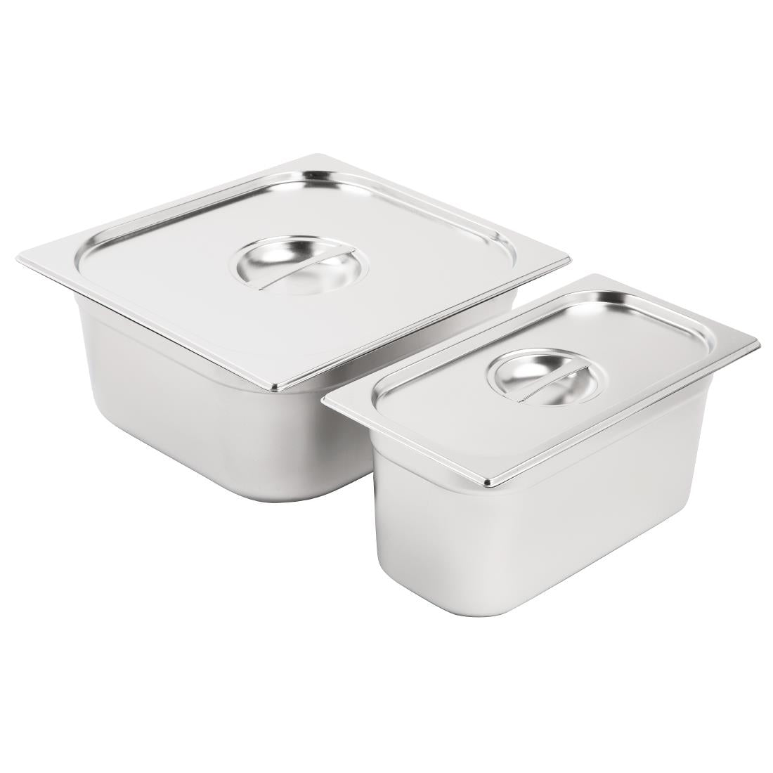 SA240 Vogue RVS Gastronorm Bakken Set 1/3 en 2/3 Met Deksels