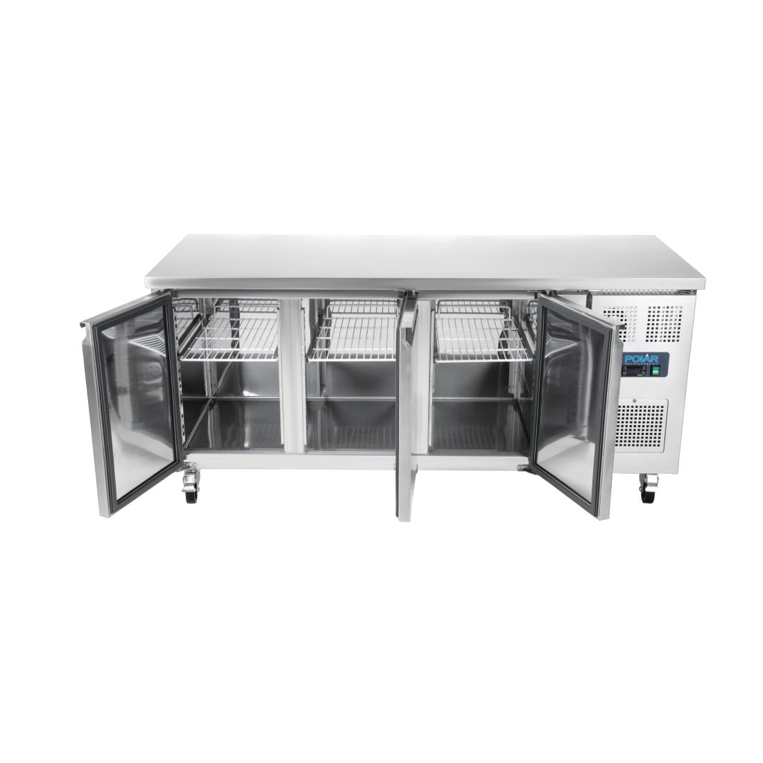G597 Polar U-serie 3-deurs koelwerkbank 417L