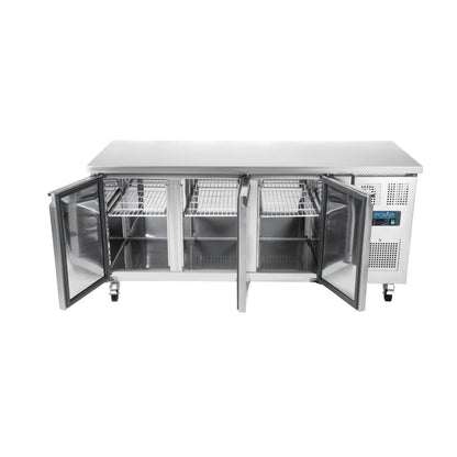 G597 Polar U-serie 3-deurs koelwerkbank 417L