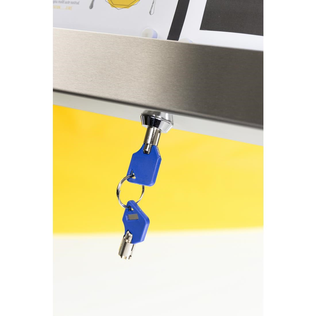 DP704 Securit RVS Gekleurd LED 4XA4 display met paal en voet
