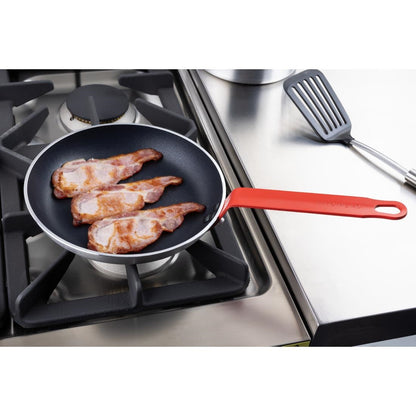 FB474 Hygiplas Teflon Platinum Plus anti-aanbak koekenpan 240mm rood handvat
