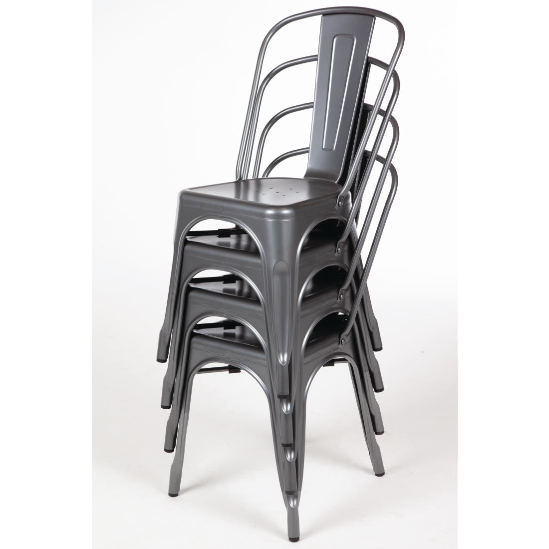 GL329 Bolero Bistro stalen stoel grijs (4 stuks)