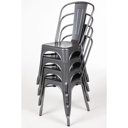 GL329 Bolero Bistro stalen stoel grijs (4 stuks)