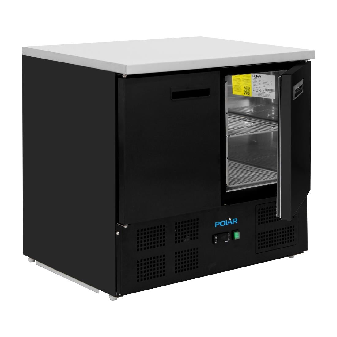 PG022 Polar G-Series Dubbele Deur Koelwerkbank Zwart 257Ltr
