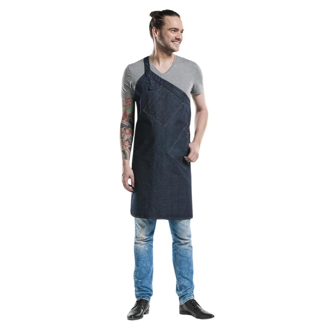 B541 Chaud Devant Skew schort Blue Denim