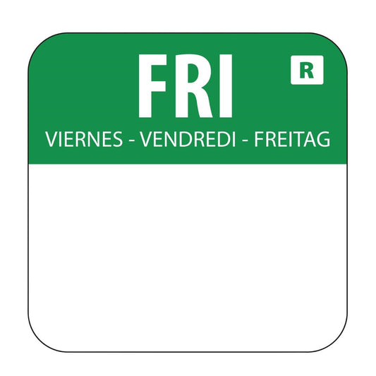 L935 Hygiplas voedseletiketten vrijdag groen (1000 stuks)