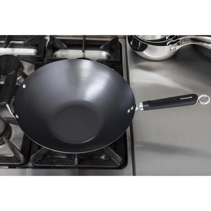 K250 Anti-kleef inductie wok met platte bodem 35,5cm