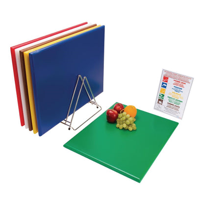 CH303 Hygiplas HDPE snijplanken set met rek 610x455x25mm