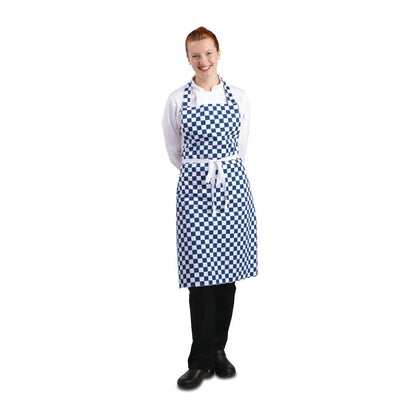 A554 Whites halterschort blauw-wit geblokt