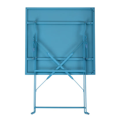 GK985 Bolero vierkante opklapbare stalen tafel turquoise 60cm