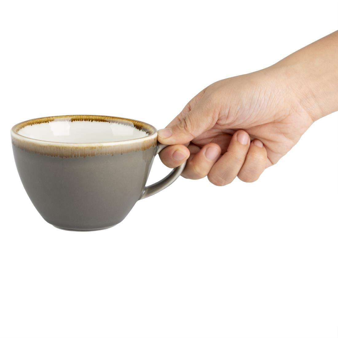 HC392 Olympia Kiln cappuccinokopjes grijs 34cl (6 stuks)