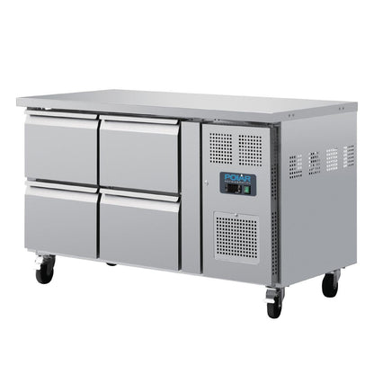 DA547 Polar U-serie geventileerde gekoelde GN werkbank met 4 laden