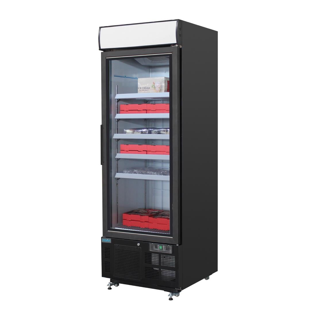 GH428 Polar G-Series Rechtopstaande Display Vriezer 412Ltr Zwart