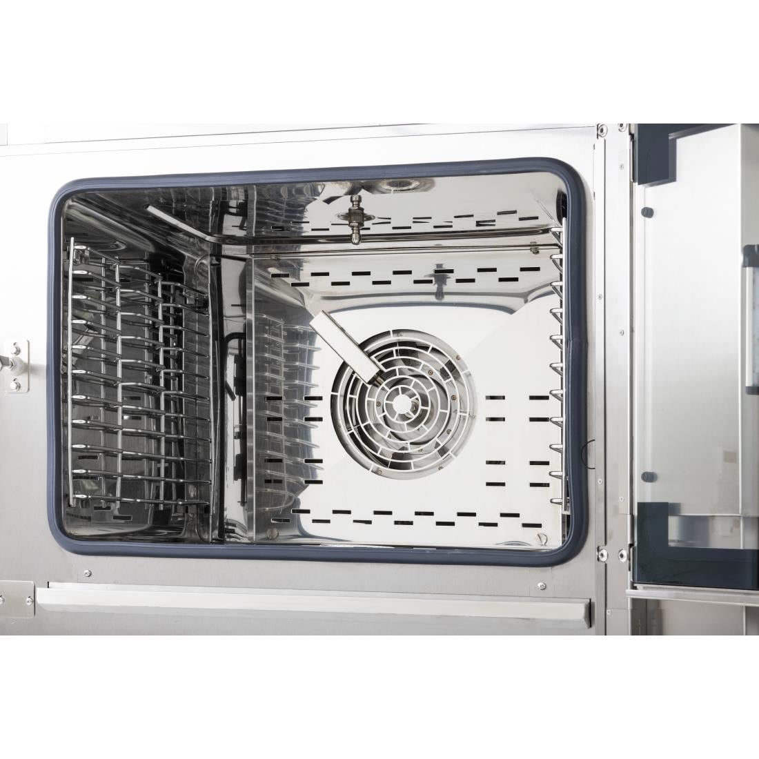 SA773 Buffalo Vrijstaande Slimme Touchscreen Compacte Combi Oven 6 x GN 1/1 Met Installatiekit En Afzuigkap