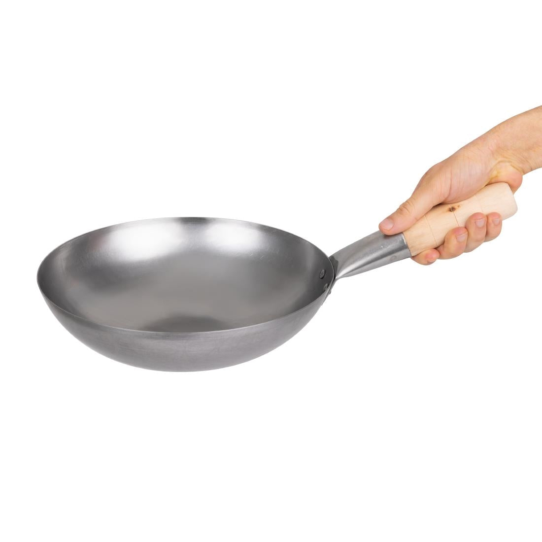 K295 Vogue zacht stalen wok met platte bodem 25,5cm