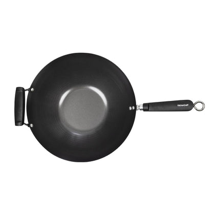K250 Anti-kleef inductie wok met platte bodem 35,5cm