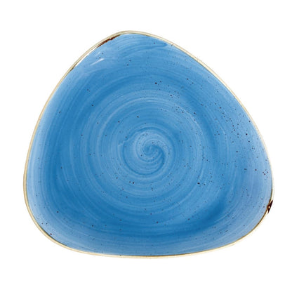 DF768 Churchill Stonecast Cornflower Blue Driehoekig Bord 31.1cm (6 stuks)