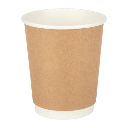 GP436 Fiesta Recyclable koffiebekers dubbelwandig kraft 225ml (25 stuks)